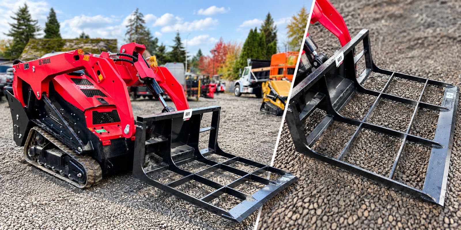 Skeleton rock bucket attachment